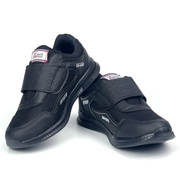 Kadın Siyah Bağcıksız Cırtlı Hafif Rahat Günlük Sneaker Spor Ayakkabı