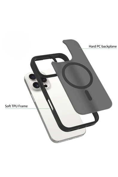 Nettech  Apple iPhone 11 Uyumlu Mat Renkli MagSafe Arka Koruma Kılıf - Gold - 4