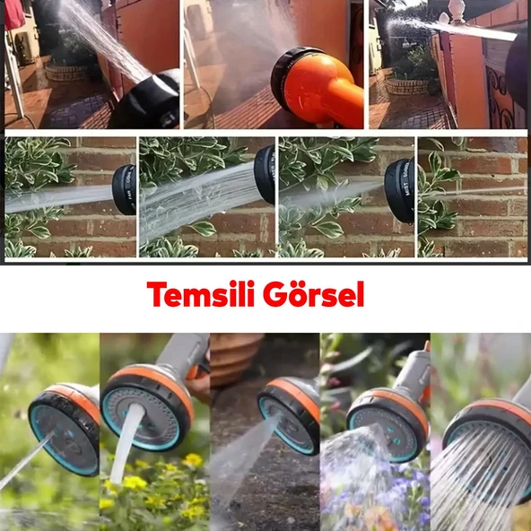 6 Fonksiyonlu Araba Yıkama Bahçe Sulama Temizleme Tabancası Tetikli Ayarlı Tabanca - 5