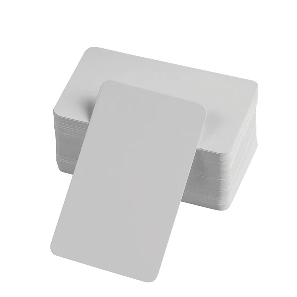 Periboia Boş Kelime Kartları 5x8 cm - 50 Adet Oval Kenarlı | Tabu & Not Kartları - Beyaz - 2