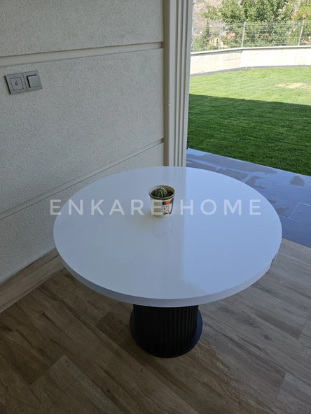 Enkare Mantar Ayaklı Yuvarlak Mdf Masa 90 cm - 5