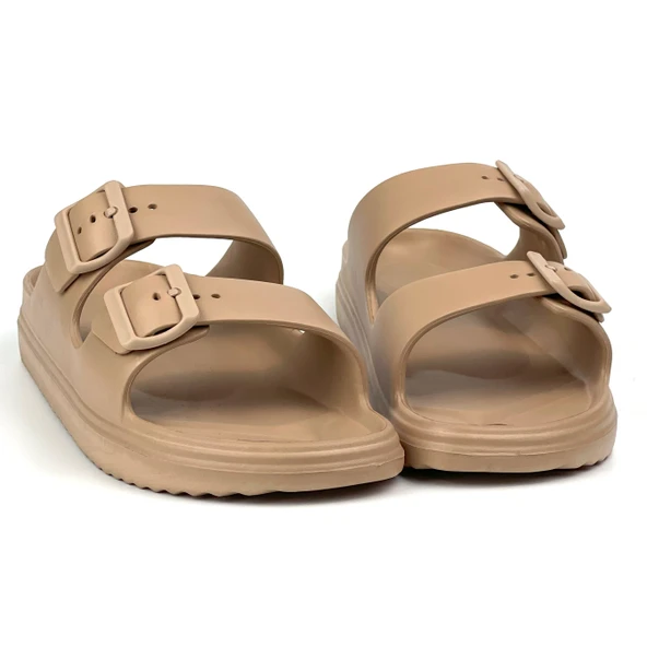 Unisex Vizon Çift Tokalı Kaymaz Taban Ayarlanabilir Hafif Günlük Plaj Terlik - Resim 3