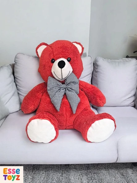 80 cm Kiremit Rengi Oturan Peluş Ayı – Yumuşacık Uyku Arkadaşı | Sevimli Hediye Ayıcık ürün görseli