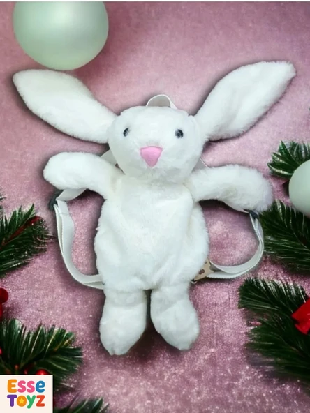 Çocuklar İçin Peluş Tavşan Çanta – 40 cm Yumuşacık Sırt Çantası