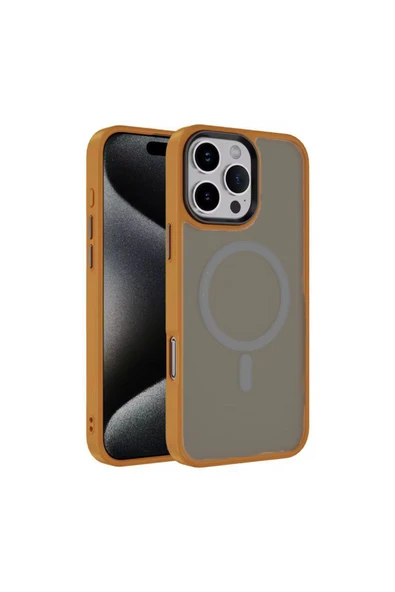 Nettech  Apple iPhone 11 Uyumlu Mat Renkli MagSafe Arka Koruma Kılıf - Gold