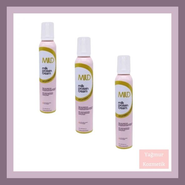 Mild Süt Proteinli Saç Bakım Köpüğü Milk Protein Cream 200mlX 200ml X 200ml 3LÜ Set