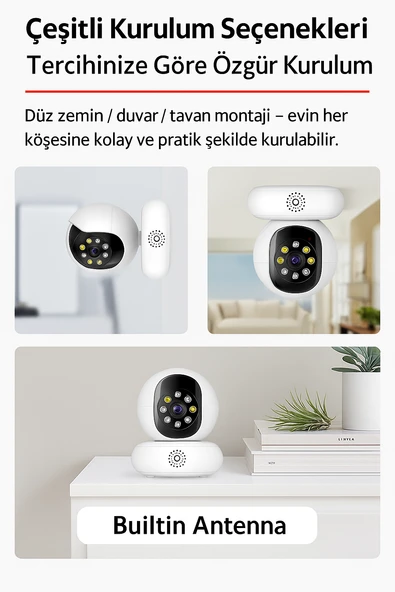 CMR24 Akıllı Güvenlik Kamerası  5G Destekli, 360 Dönebilen, Gece Görüşlü, Çift Yönlü Sesli - 3