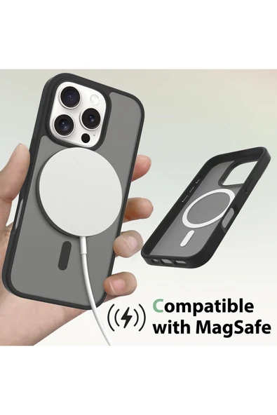 Nettech  Apple iPhone 11 Uyumlu Mat Renkli MagSafe Arka Koruma Kılıf - Gold - 2
