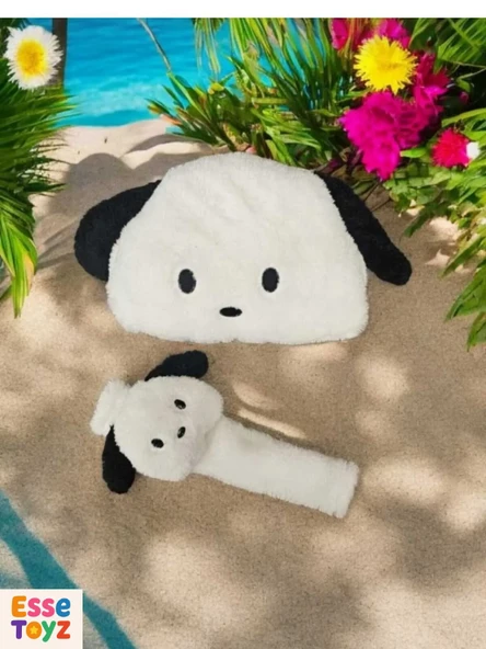 Sevimli Köpek Temalı Araba Boyun Yastığı ve Emniyet Kemeri Seti" - Resim 2