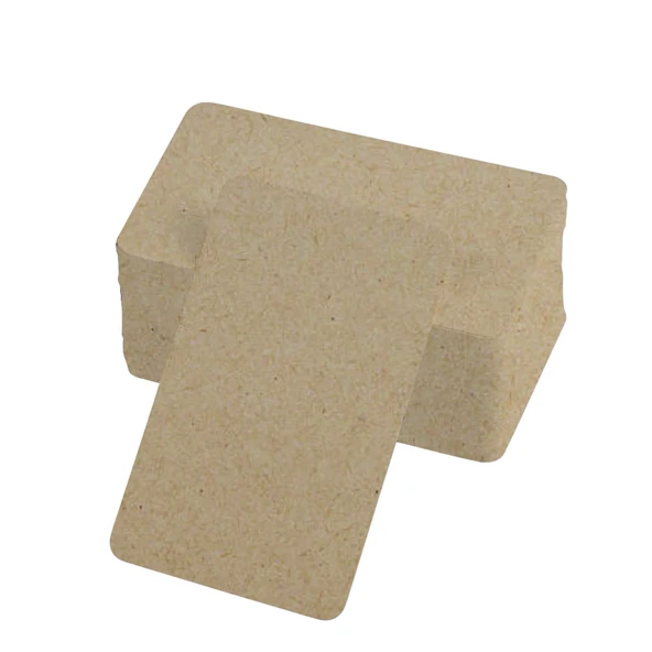 Periboia Boş Kelime Kartları 5x8 cm - 50 Adet Oval Kenarlı | Tabu & Not Kartları - Kraft - 4