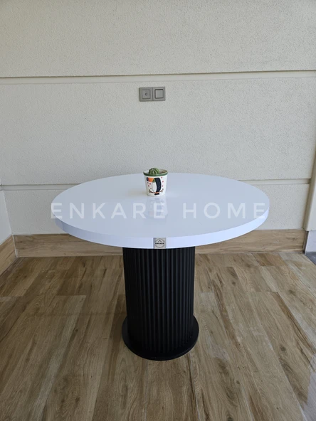 Enkare Mantar Ayaklı Yuvarlak Mdf Masa 90 cm