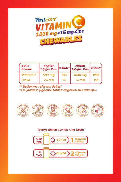 Vitamin C & Çinko Çiğneme Tablet - 60 Tablet - 2