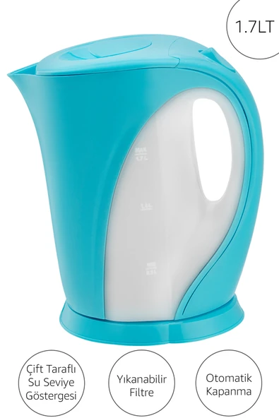 Awox Marin Su Isıtıcı Kettle 1.7 Lt Mavi - Resim 3