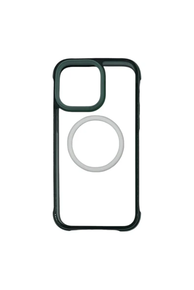 Nettech  İphone 14 Pro Max Uyumlu Nt-n040 Arkası Şeffaf Lüx Magesaf Arka Koruma Kılıf - Yeşil