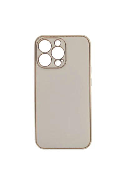 Nettech  İphone 13 Pro Uyumlu Coco Leather Seri Arka Koruma Kılıf - Gold