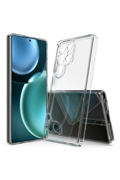 Nettech  Samsung Galaxy S25 Ultra Uyumlu Lüx Seri Kamera Korumalı Arka Koruma Kılıf - Şeffaf - 2