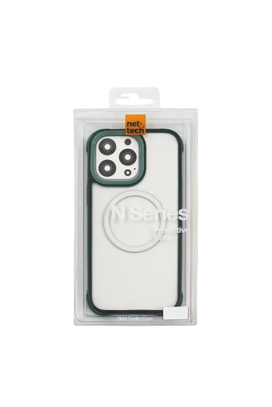Nettech  İphone 14 Pro Max Uyumlu Nt-n040 Arkası Şeffaf Lüx Magesaf Arka Koruma Kılıf - Yeşil - 3