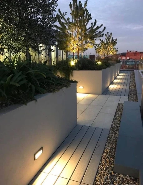 3 Watt, Elektrikle Çalışır, İç ve Dış Mekan Nemli Alan Sensörsüz Merdiven Led 3200 Kelvin Siyah Kasa - 5