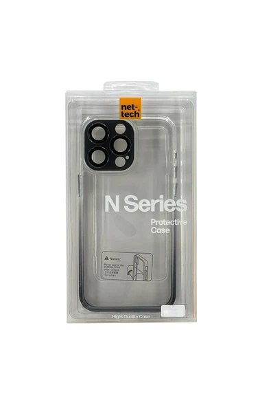 Nettech  Apple Iphone 15 Pro Uyumlu Kamera Korumalı Yıldız Elmas Seri Arka Koruma - Siyah - 3