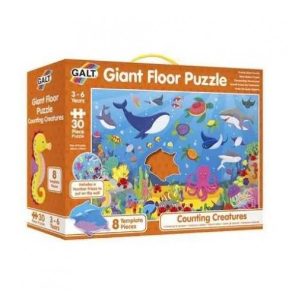 Galt Giant Floor Puzzle - Counting Creatures 3 - 6 Yaş