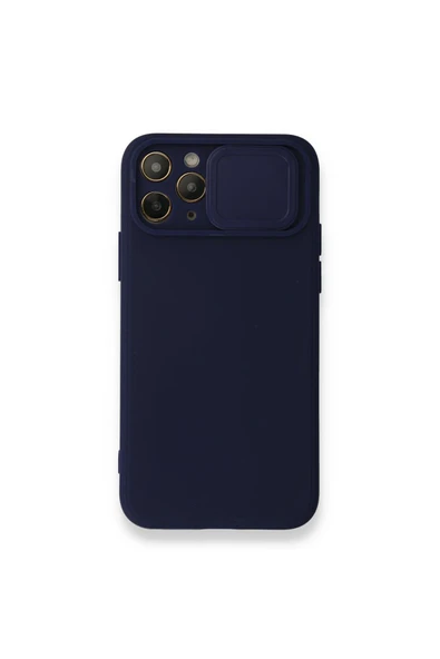 Nettech  Apple Iphone 11 Pro Uyumlu Kızaklı Kamera Korumalı Arka Koruma Kılıf - Lacivert - 1