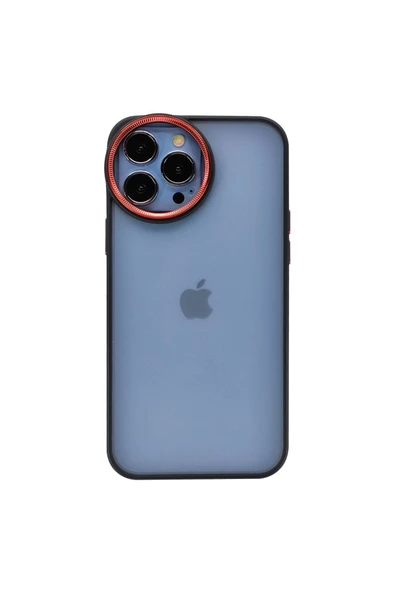 Nettech  Iphone 13 Pro Uyumlu Master Silindir Seri Arka Koruma - Siyah-kırmızı