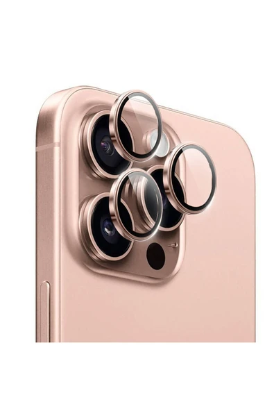 Nettech  İphone 16 Pro Max Uyumlu Safir Lens Kamera Cam Koruyucu - Kahverengi