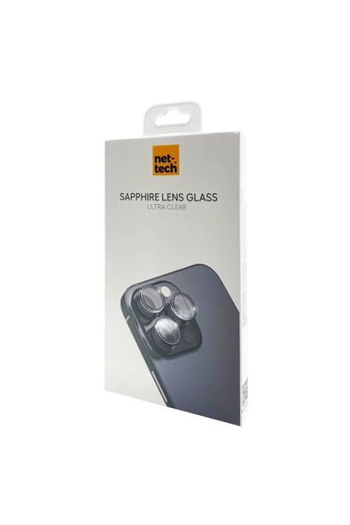Nettech  İphone 15 Uyumlu Safir Lens Kamera Cam Koruyucu - Siyah - 2