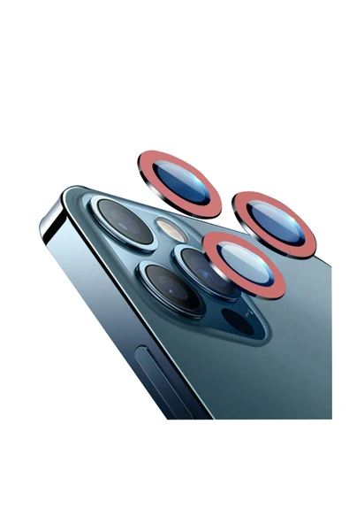 Nettech  Apple Iphone 11 Pro Uyumlu Fosfor Seri Kamera Cam Koruyucu - Kırmızı