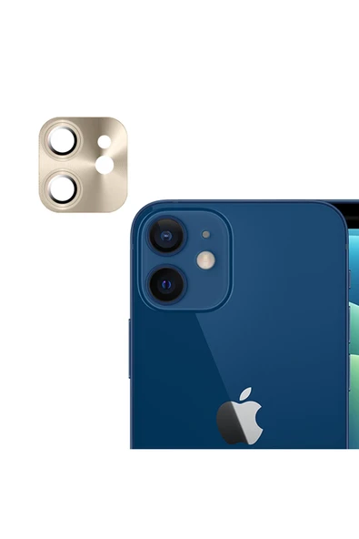 Nettech  Apple Iphone 11 Uyumlu Metalik Seri Kamera Cam Koruyucu - Gold