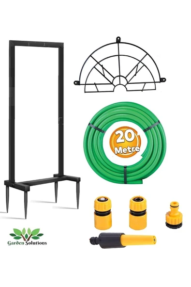 Depolife Hortum Toplama Aparatı Bahçe Su Hortumu Dolama Makarası Standlı Metal Hortum Dolama - 4