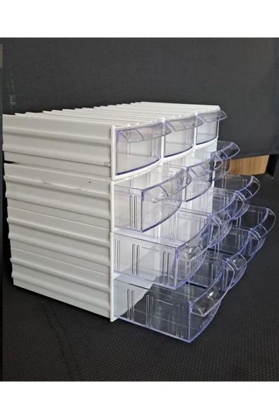 Depolife Şeffaf Çekmeceli Organizer Kutu 9 Kutu Dremel Gravür Boncuk Mücevher Saklama Kutusu düzenleyici - 5
