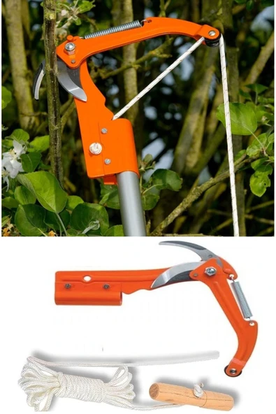 Depolife Tepe Dal Kesme Makası yüksek ağaç budama kırpma makası sırığa takılan ipli makas - Resim 3