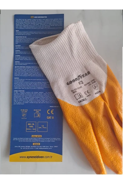Depolife Goodyear F2 Nitril Full Kaplama Eldiven Kalın Nitrit kaplama Sızdırmaz 12 çift Xl - 2