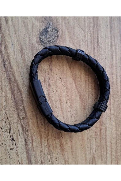 Depolife Naturel Deri Bileklik Kol için Hakiki Deri Bileklik boncuklu Metal Kilipsli ipli - 2