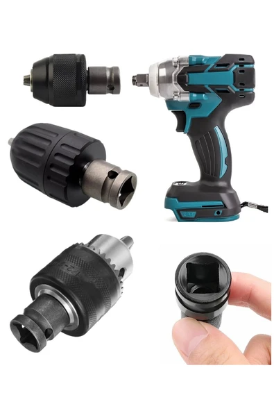 Depolife Torklu Somun Sıkma Bijon Sökme Darbeli Matkap için Bits Adaptörü 4lü Set Yaylı Ağır hizmet Mandreni - 3