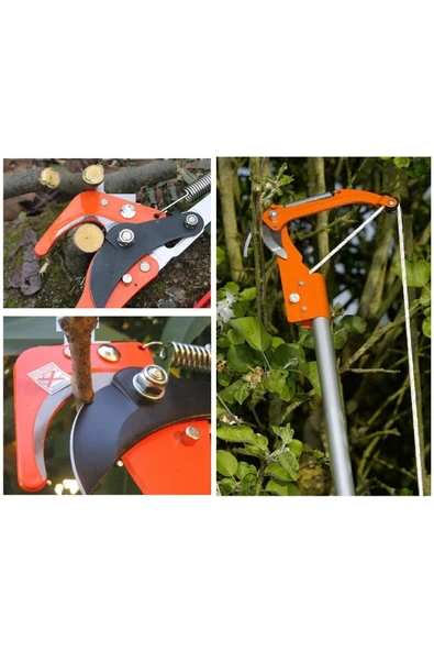 Depolife Tepe Dal Kesme Makası yüksek ağaç budama kırpma makası sırığa takılan ipli makas - Resim 2