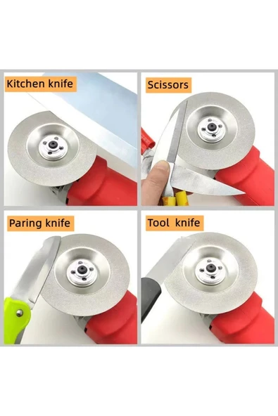 Depolife Bıçak Satır Makas Bileme Diski Elmas Zımparalama Silindiri 100mm Avuç Taşlama Uyumlu Islak Kuru - 2