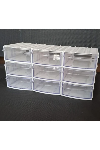 Depolife Şeffaf Çekmeceli Organizer Kutu 9 Kutu Dremel Gravür Boncuk Mücevher Saklama Kutusu düzenleyici - 3