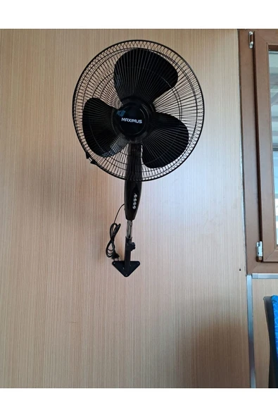 Depolife Duvar Montajlı Hava Vantilatörü Döner Kafa Duvar Için Pervane 40cm 55w Siyah Rüzgar Fanı - 2