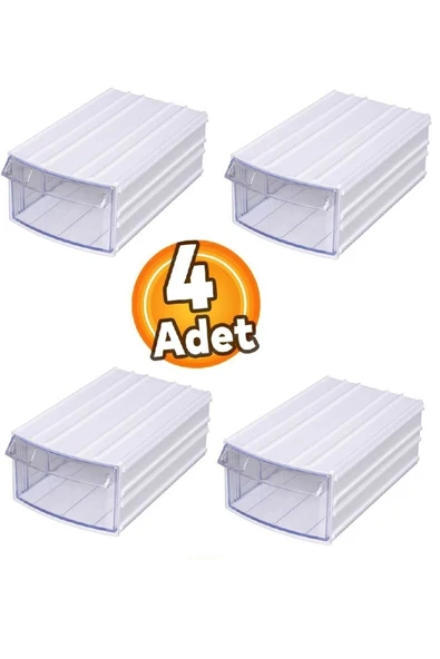 Depolife Şeffaf Çekmeceli Organizer Kutu 4 Kutu Dremel Gravür Boncuk Mücevher Saklama Kutusu düzenleyici