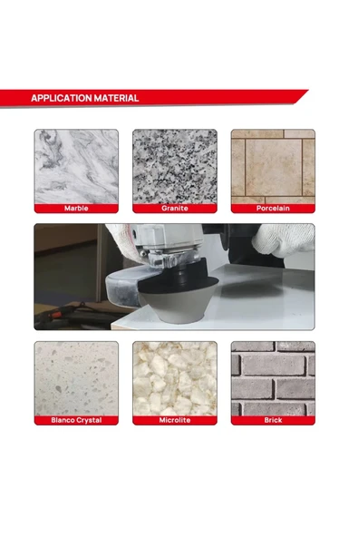 Depolife Mermer Fayans Granit Delik Genişletme Pahlama Parlatma Eğeleme Için Elmaslı Pah Freze Ucu 70mm Taşla - 3