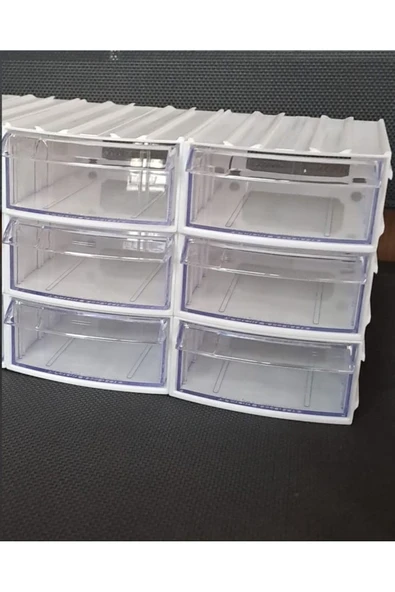 Depolife Şeffaf Çekmeceli Organizer Kutu 6 Kutu Dremel Gravür Boncuk Mücevher Saklama Kutusu düzenleyici - 6
