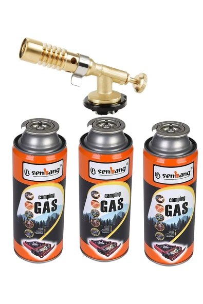 Depolife Şaloma Gaz Pürmüz Başlık ve 3 adet Gaz Seti Tamirci Kaynak Çakmağı Pürmüz Kafası torch Profesionel