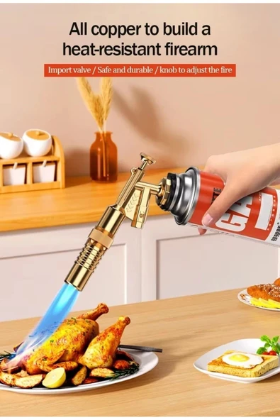 Depolife Yüksek Alevli Pürmüz Torch Yakma Barbekü Odun Tutuşturma Tabancası Metal Kafa Tamirci Kaynak pürmüzü - 4
