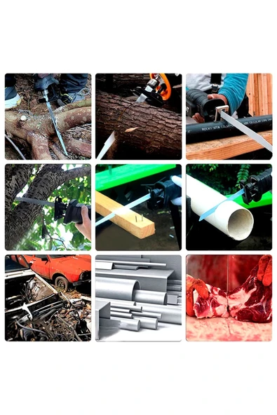 Depolife Tilki Kuyruğu Testere Seti 10 Parçalı Ahşap metal Kemik Kesme lazer dişli - 6