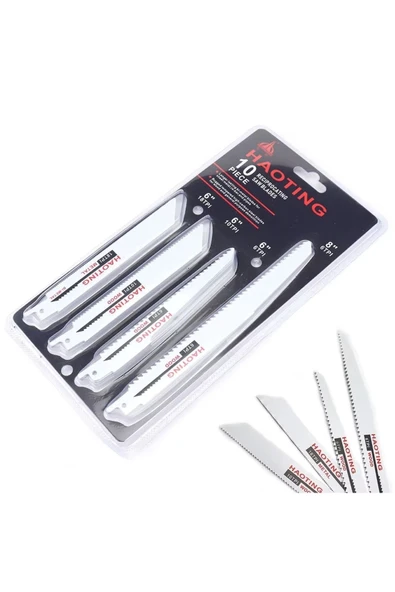Depolife Tilki Kuyruğu Testeresi Seti 10 Parçalı Set Ahşap Metal Kemik Plastik Kesme Testere Ucu