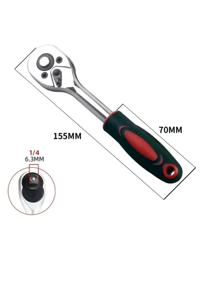 Depolife Lokma Kolu 1/4 Lokma Ahtarı Sökme Takma En Küçük Boy Cırcır Kolu - 3
