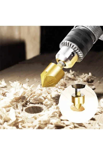 Depolife HSS havşa matkap ucu Set pah kırma  raybalama ve titanyum kaplı adım matkap ucu Kozalak kesici - Resim 3