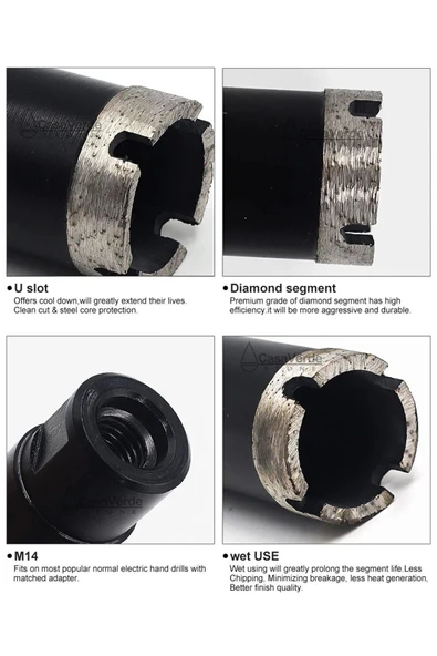 Depolife Boru Tipi Mermer Fayans Beton Granit Delme 18mm Avuç Taşlama Uyumlu Karot Uç Panc - 4